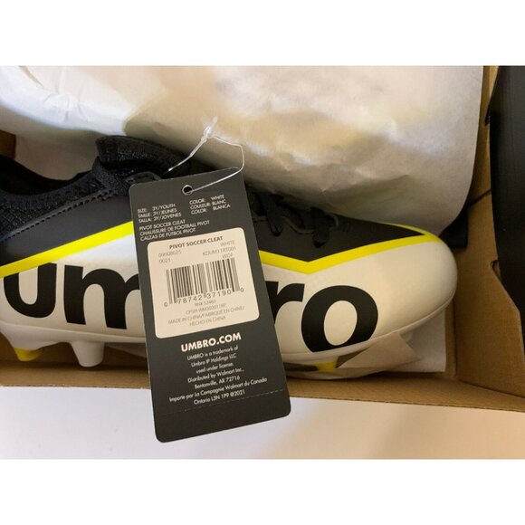 Youth Umbro Finale Soccer Football Cleats White Black Yellow Big‎ Kid’s Size 3Y - Picture 2 of 5